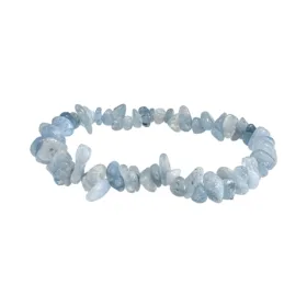 Bracelet Aigue Marine chips 5-8 mm