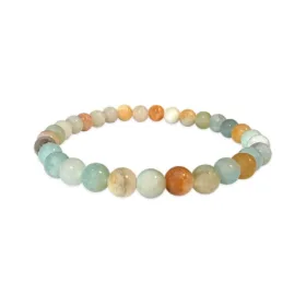 Bracelet Amazonite multicolore perles 6mm