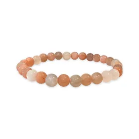 Bracelet Pierre de Lune Multicolore AA perles 6mm