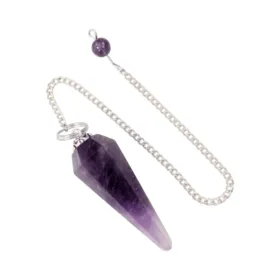 Pendule Améthyste conique 6 faces