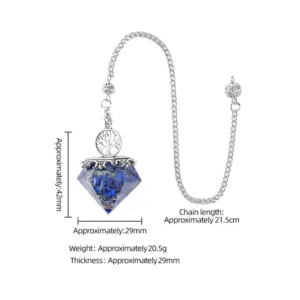 Pendule Orgonite Arbre de Vie Quartz Rose 6 faces