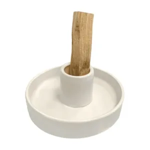Porte Encens Céramique Blanc Palo Santo